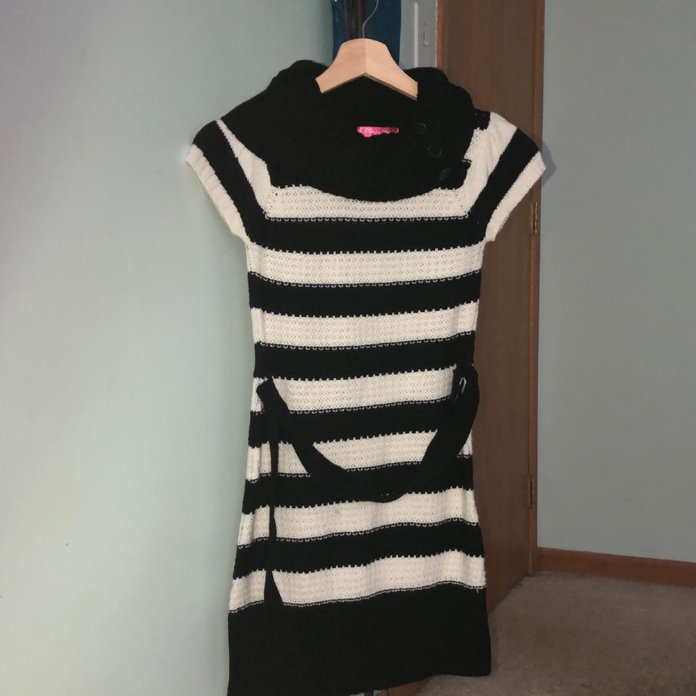 Cherry Stix knit dress with mock neck line